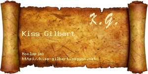 Kiss Gilbert névjegykártya